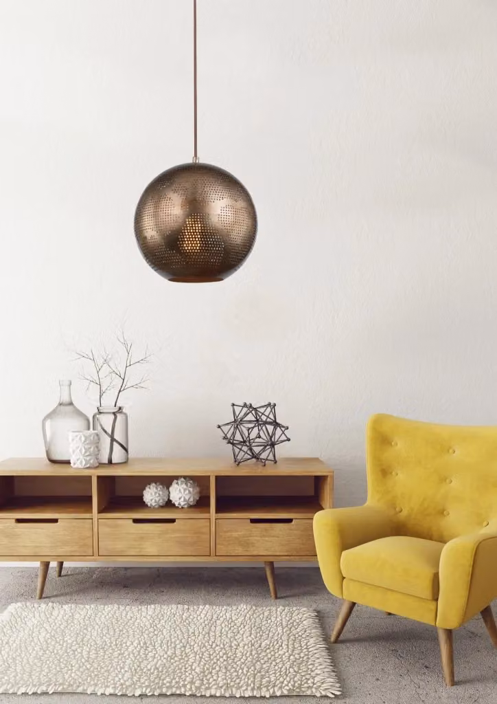 Lampada a sospensione Candellux Sfinks in metallo bronzo, regolabile e dimmerabile, Ø 25 cm – 2