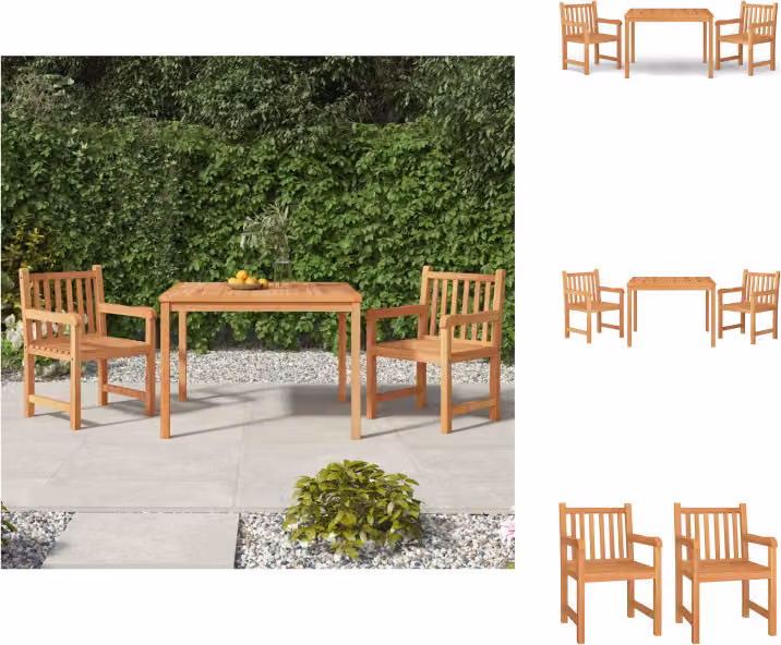 vidaXL Set da pranzo da giardino 3 pezzi in teak massiccio - Set di mobili da giardino