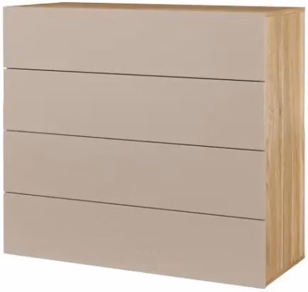 Comò 4 cassetti VOX color quercia e beige