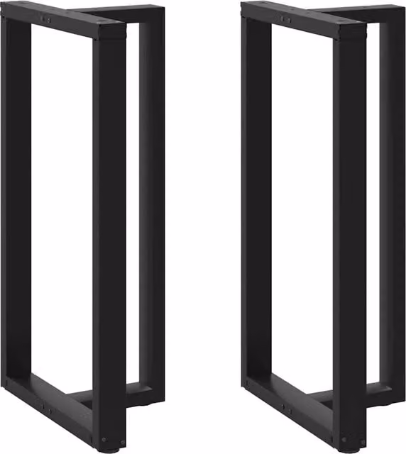 Set di 2 gambe regolabili per tavolo da bar a forma di T in acciaio nero opaco L/P/H: 60 x 35 x 111 cm