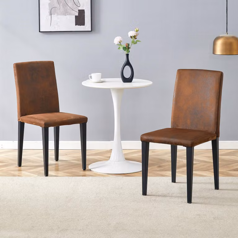 STILVORA: Set di 2 sedie da pranzo in ecopelle, sedie con gambe in metallo, ideali per la cucina, la sala da pranzo e il soggiorno. Sedie da pranzo in ecopelle