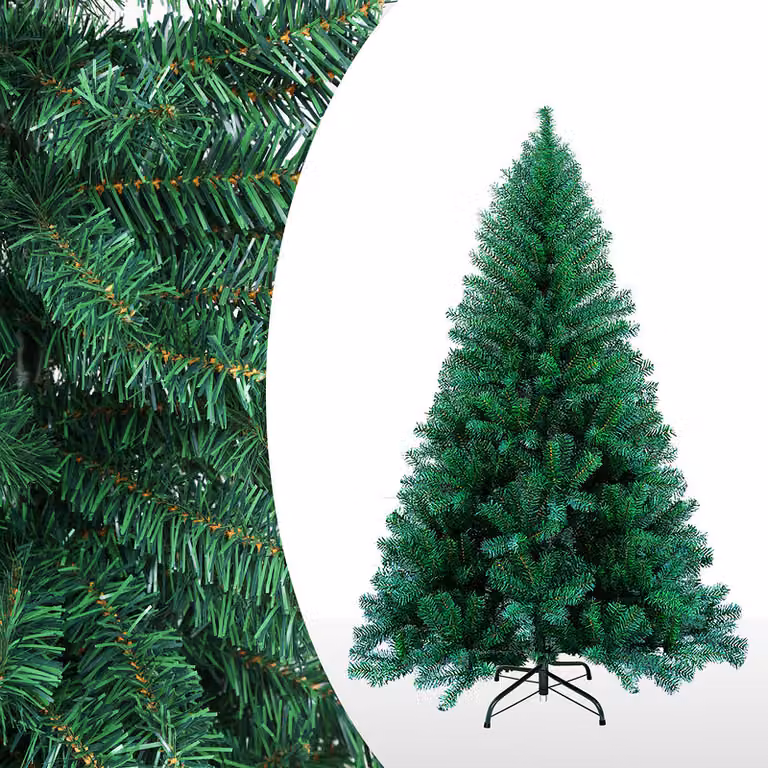 Albero di Natale artificiale Jopassy, abete in abete rosso decorato, incluso supporto in metallo per albero di Natale, montaggio rapido, pieghevole, verde 210cm