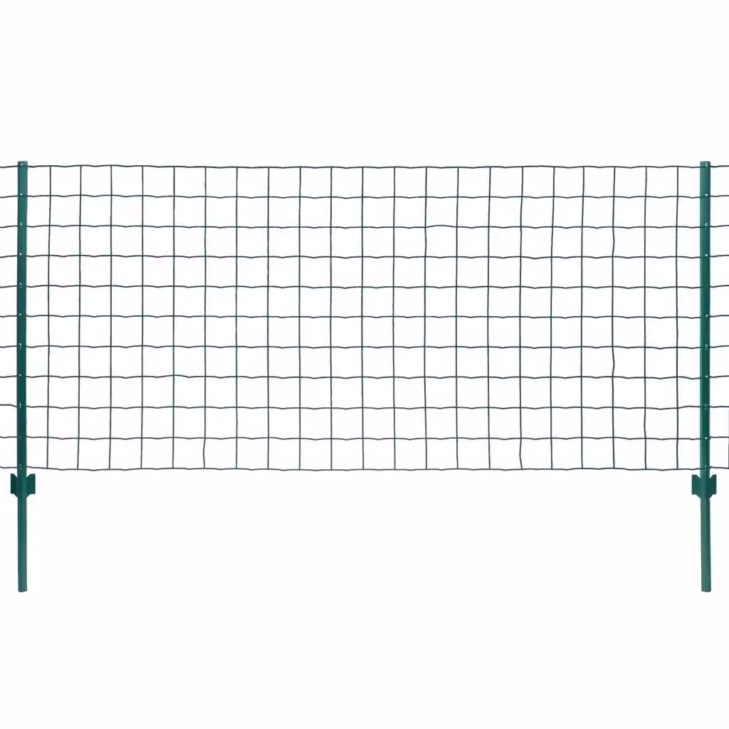 Recinzione Euro vidaXL in acciaio rivestito in PVC verde, L: 20 m, H: 1,5 m – 2