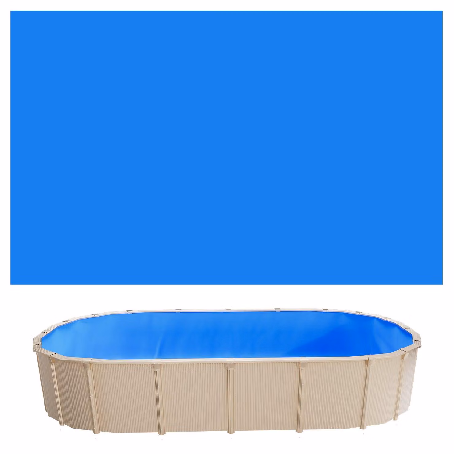 Rivestimento interno per piscina - Rivestimento interno Unibead - 3,6 x 6,2 m - Altezza parete 120 cm - PVC da 0,8 mm - Per piscine fuori terra - Rivestimento di ricambio - Blu