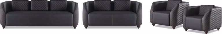 Sofagarnituren 3-Sitzer 2-Sitzer Sessel Schwarz Ledersofas Polster Couch