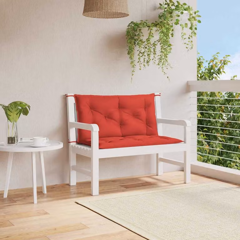 Cuscino per panca vidaXL rosso in tessuto Oxford idrorepellente e traspirante L: 100 cm, P: 50 cm, H: 7 cm