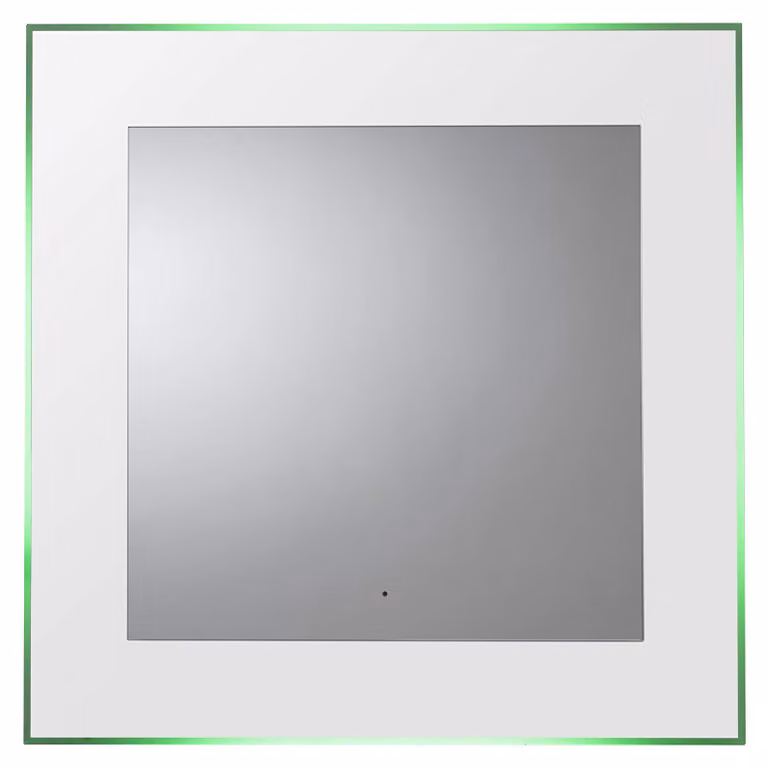 Specchio illuminato con frontale in vetro, da montare a parete, dimensioni 3x40x60,5 cm