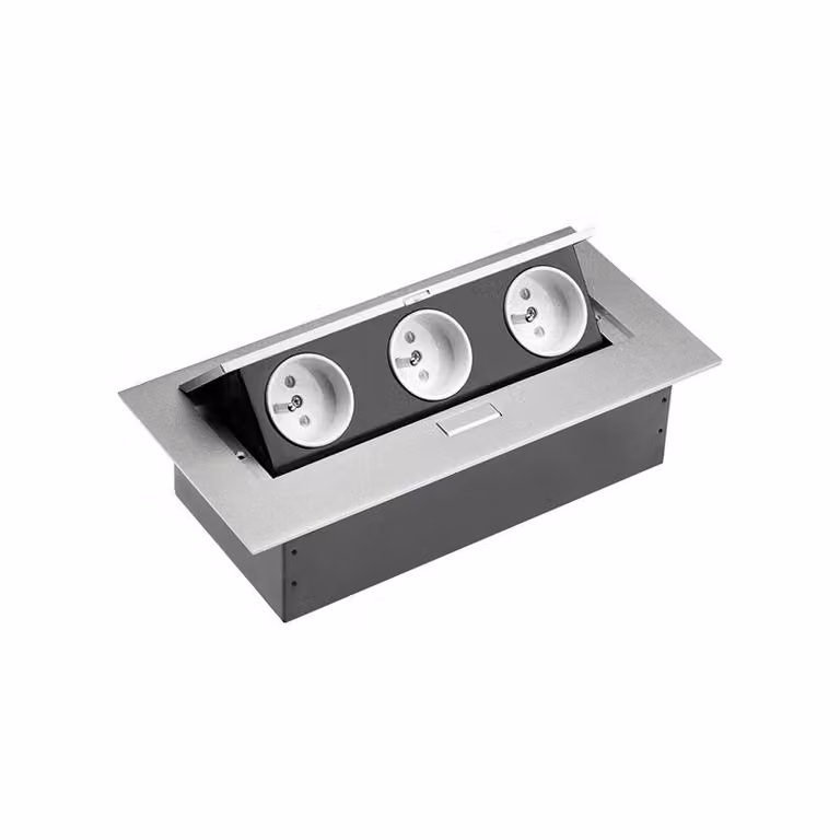 Presa incorporata GTV AE-PB03GU-53 a 3 prese in argento