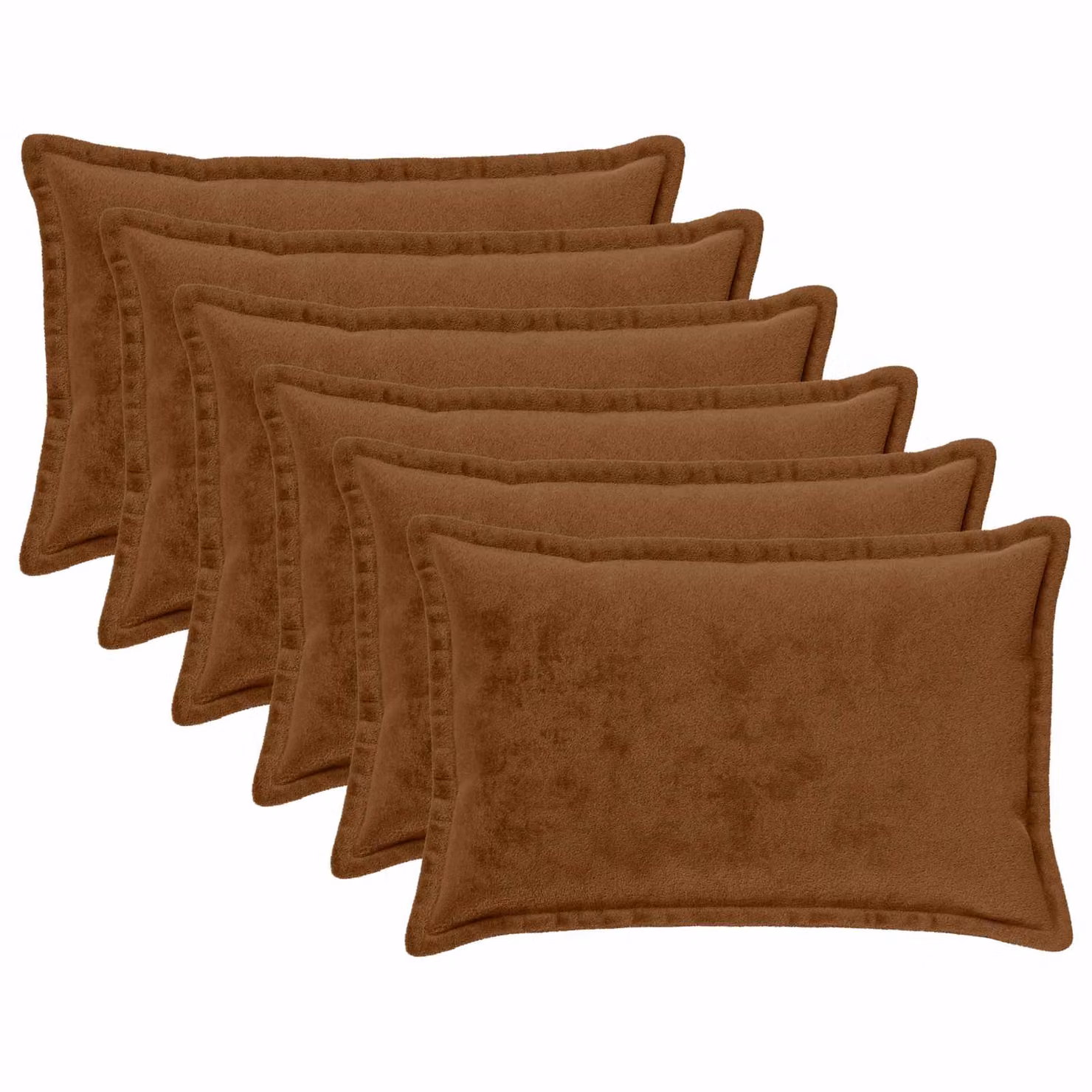 vidaXL Federa 6 pcs HOUTEN Marrone Chiaro 50 x 80 cm Flanella