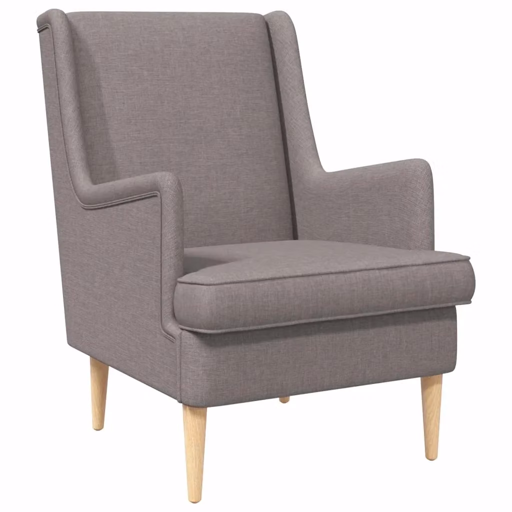 Poltrona Lounge Moderna in Tessuto Tortora con Braccioli e Struttura in Legno e Metallo – 2