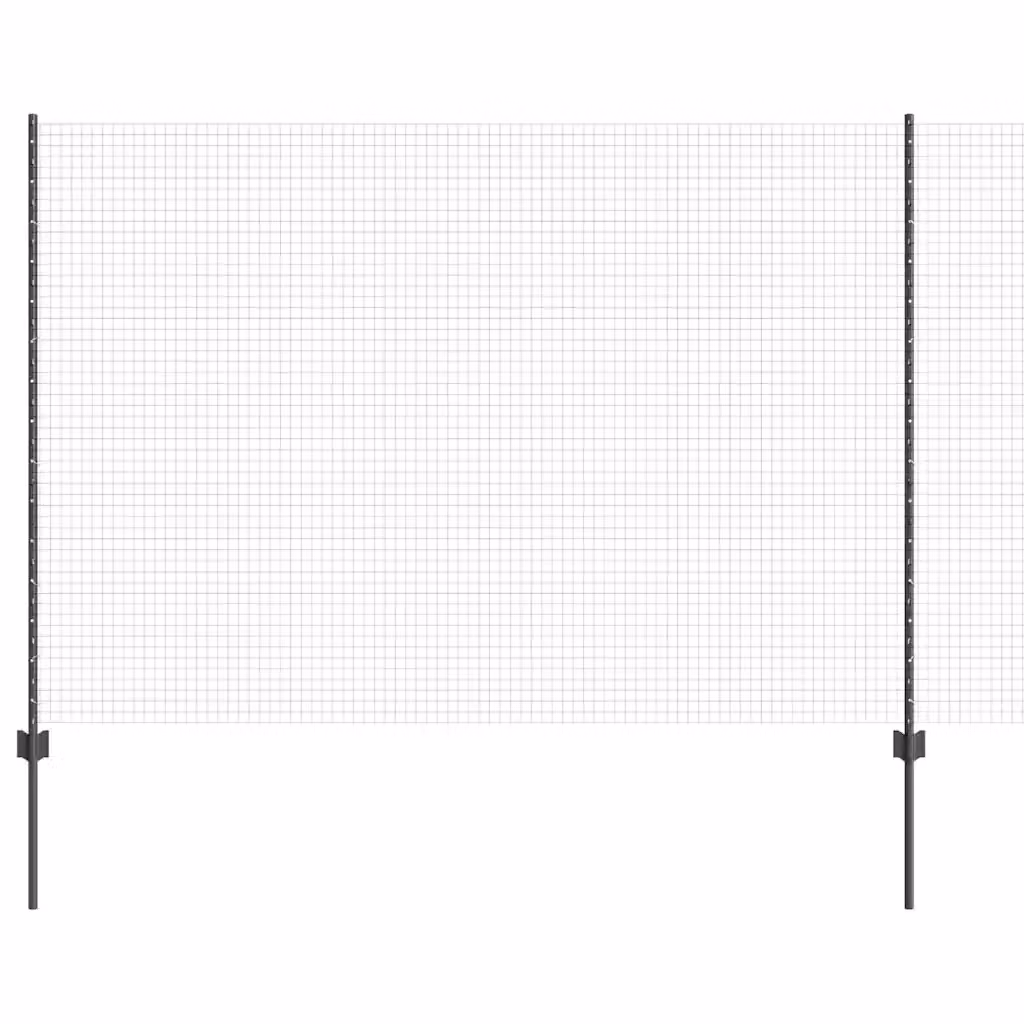 Recinzione in rete saldata con pali vidaXL in acciaio zincato e verniciato a polvere, colore grigio, L: 25 m, H: 1,5 m – 2