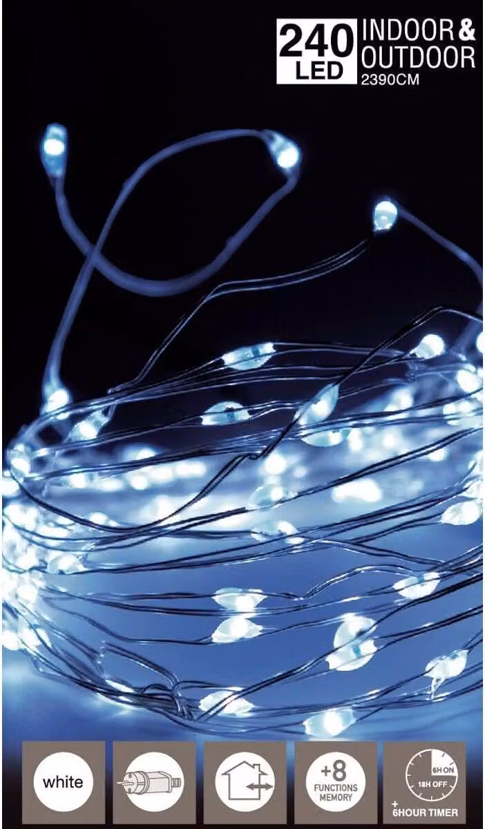 Ghirlanda di luci fiabesche 240 LED bianco freddo