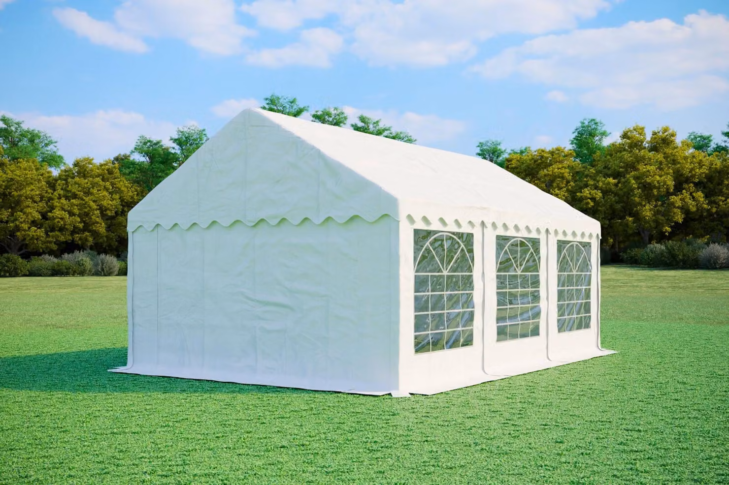 Tenda per eventi 4x6 metri, PVC, modello standard, 500 g/m², colore bianco