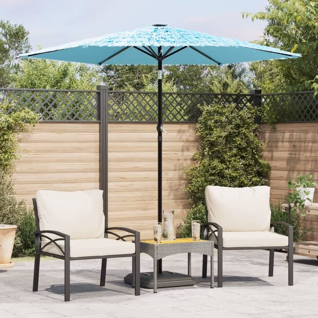 Maison Exclusive - Ombrellone con palo in acciaio, colore blu, dimensioni 223x223x213 cm