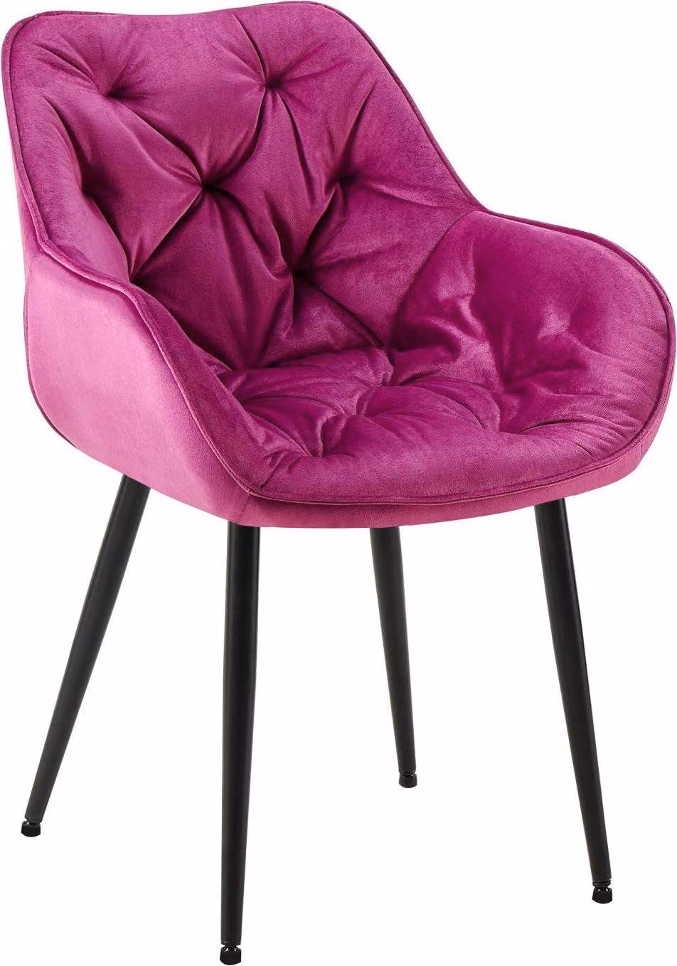 Sedia da pranzo in velluto - Stile poltrona - Elevato comfort e facile manutenzione | Colore: Viola