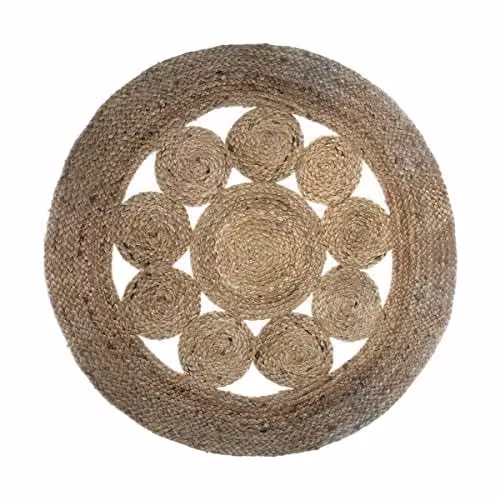 Tappeto rotondo traforato in iuta D. 80 cm - Atmosphera