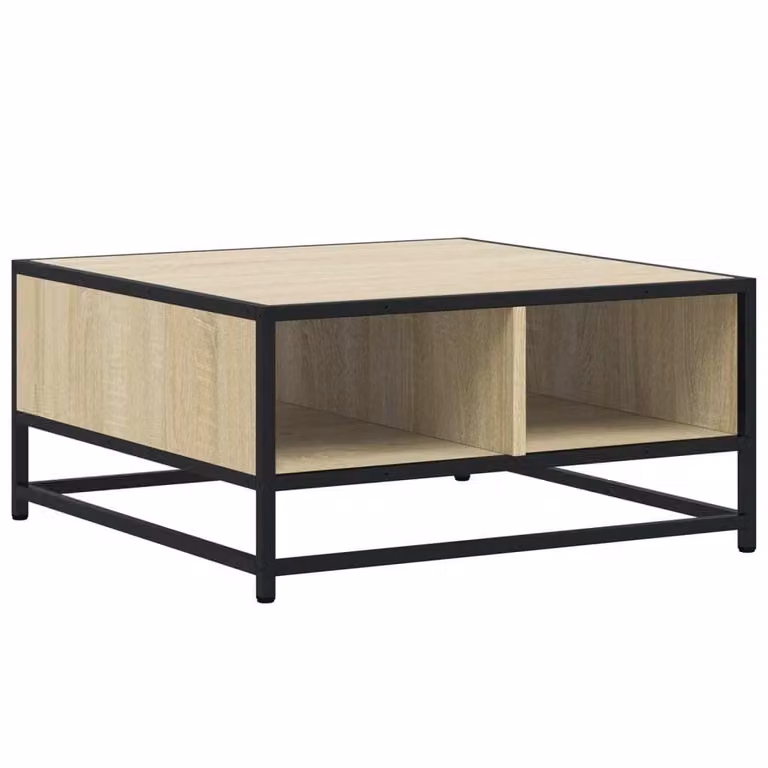 Tavolino Salotto Sonoma 60,5x60,5x30 cm in Truciolato e Metallo