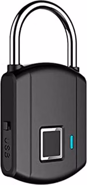 Chiusura con Impronta Digitale e Chiave a Batterie in Acciaio Inossidabile Nero, Scatola Antifurto Impermeabile per Porte Esterne