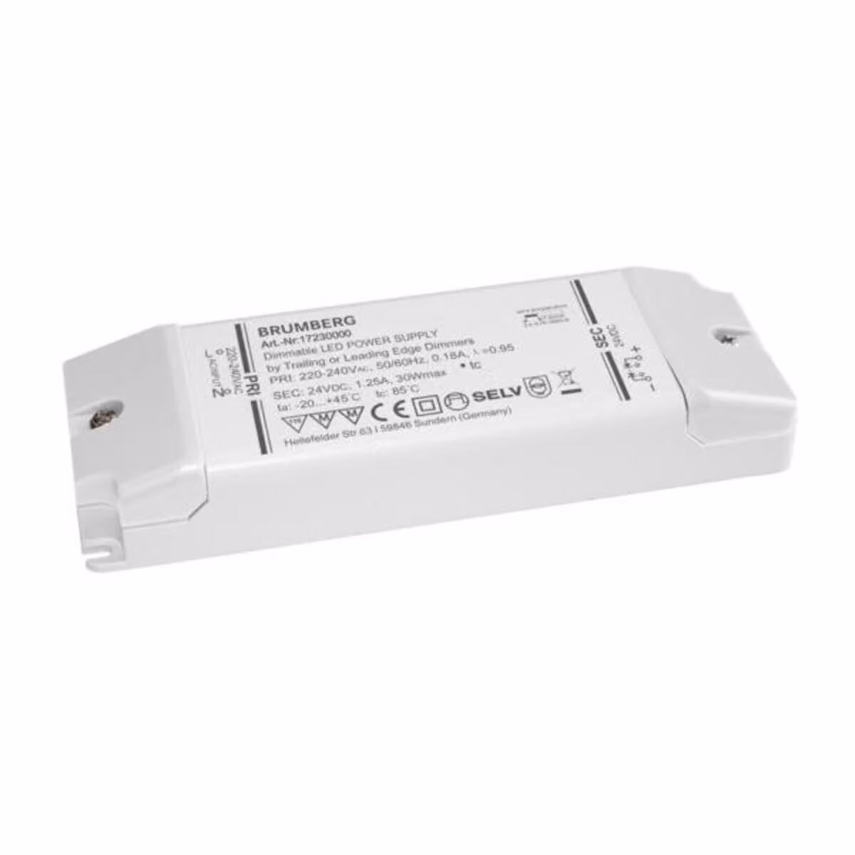 Brumberg Leuchten Alimentatore LED 5-30W 24V IP20 dimmerabile. Dimmerazione di fase 17230000