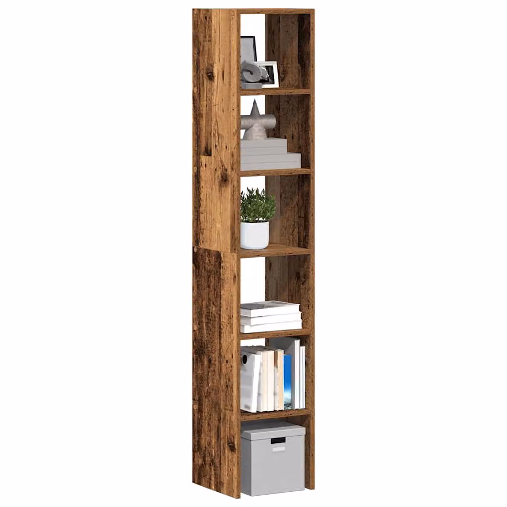 Set di 2 librerie impilabili vidaXL in legno antico marrone, L/P/H: 30 x 30 x 80 cm