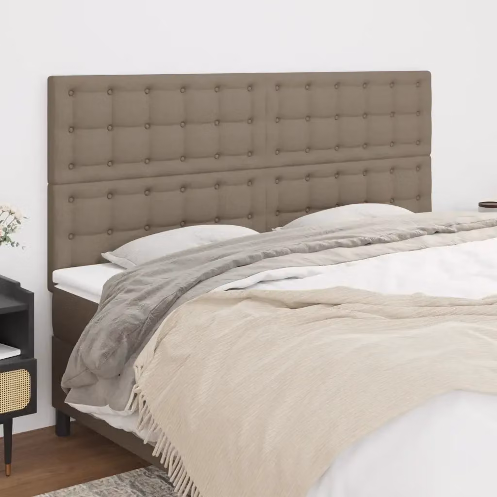 Testiera per letto imbottita in tessuto beige L: 180 cm, P: 5 cm, H: 118/128 cm – 2