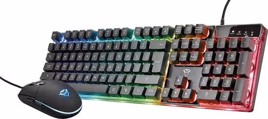 Tastiera da gioco Trust USB-A nera con 3000 tasti programmabili per PC