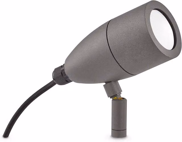 Faretto da giardino LED Ideal Lux Inside in metallo grigio con vetro trasparente e picchetto per terreno