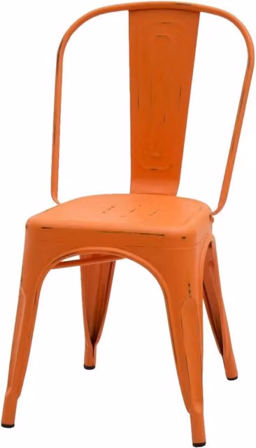 Set di 6 sedie in metallo stile industrial arancione Mobili 2G L: 45 cm, P: 50 cm, H: 85 cm, HS: 46 cm – 3