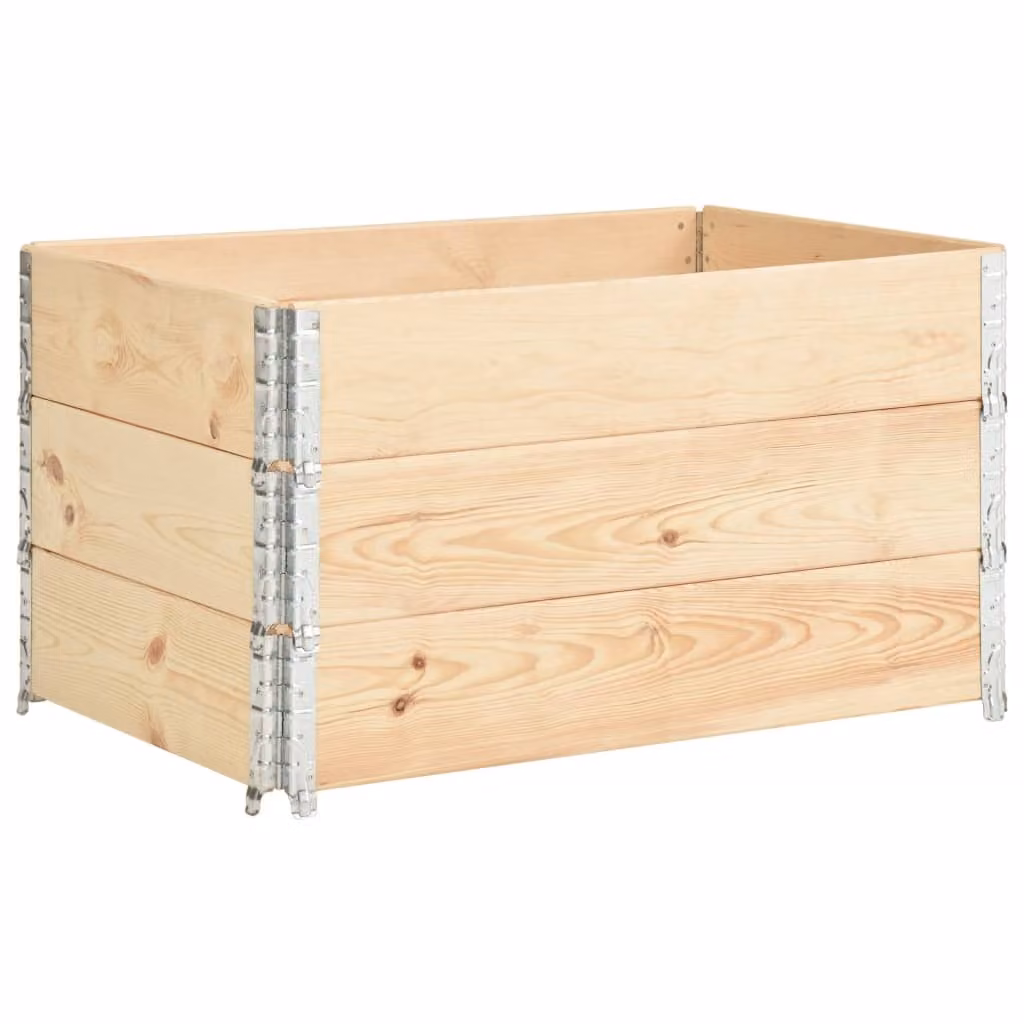 Collari per Pallet 3 pz 50x100 cm in Legno Massello di Pino