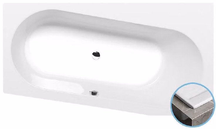 Vasche da bagno Polysan - Vasca da bagno asimmetrica, 1650x900x480 mm, destra, bianco 31611S