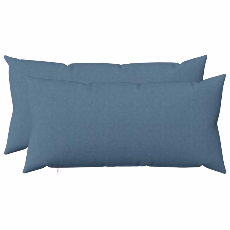 Set di 2 cuscini vidaXL HEERLEN blu jeans in tessuto con rivestimento lavabile e rimovibile L 70 cm x P 40 cm x H 40 cm