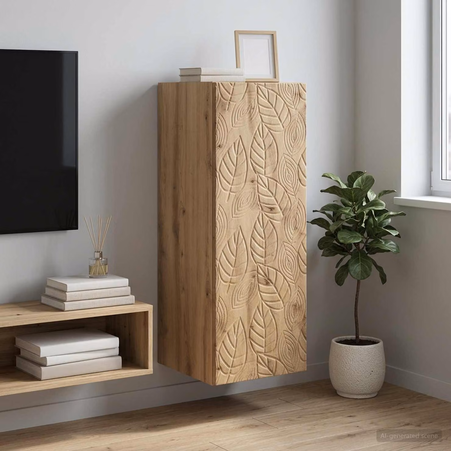 Mobiletto a muro vidaXL in legno marrone con ante a battente e ripiani interni L/P/H: 33 x 34,5 x 90 cm