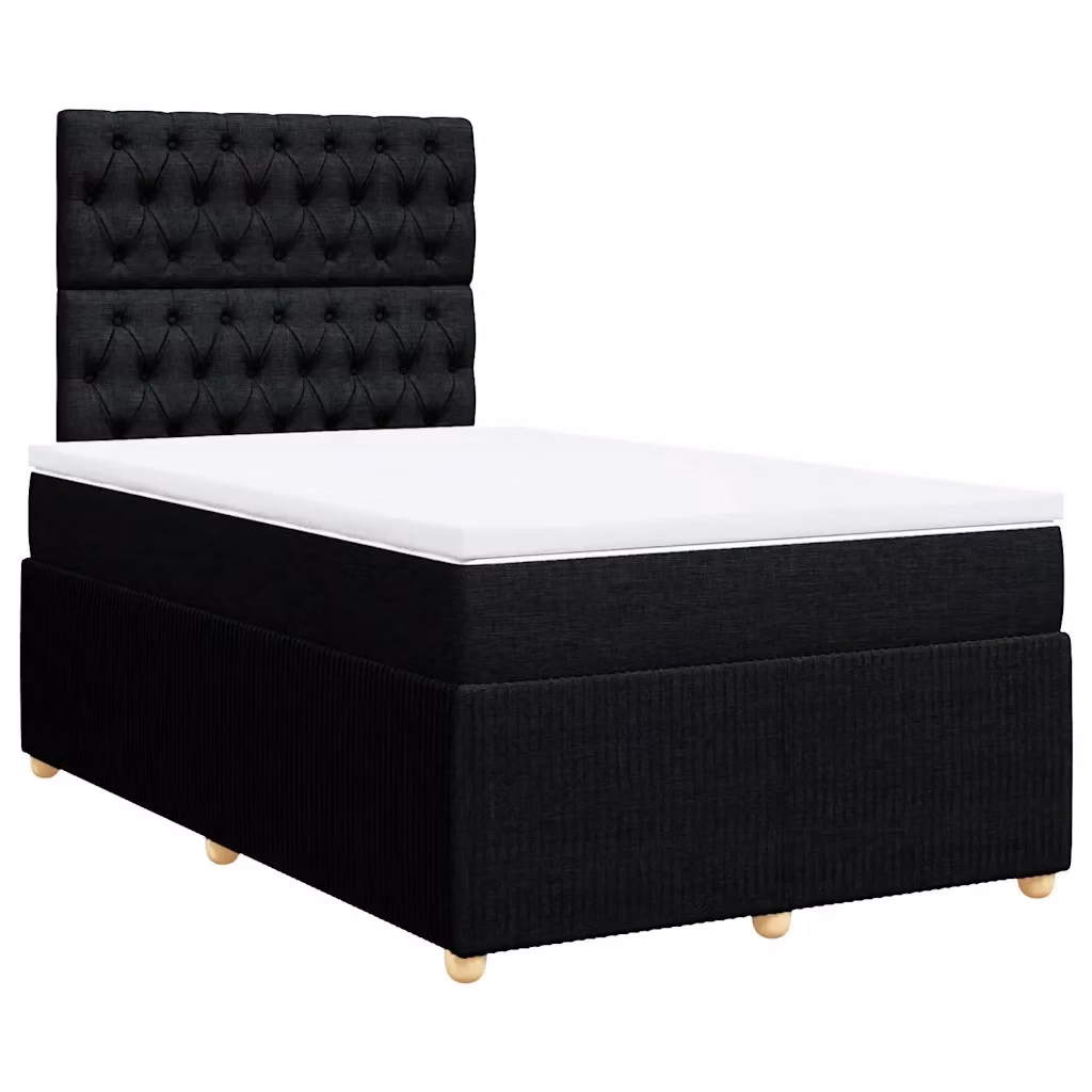 Letto con Giroletto a Molle e Materasso Ibrido vidaXL, Colore Nero e Bianco, L/P/H: 120 x 190 x 150,5 cm – 2