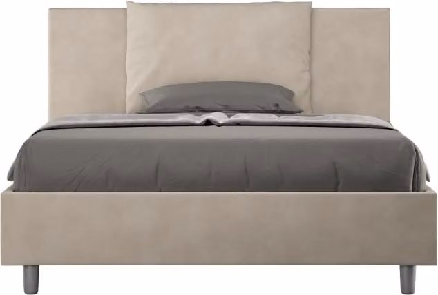 Letto matrimoniale francese Antea Ityhome con contenitore in microfibra color sabbia L/P/H: 140 x 200 x 110 cm