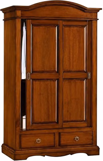 Armadio Arte Povera Mobili 2G con 2 ante scorrevoli in legno color noce, L: 122 cm, P: 60 cm, H: 200 cm – 4