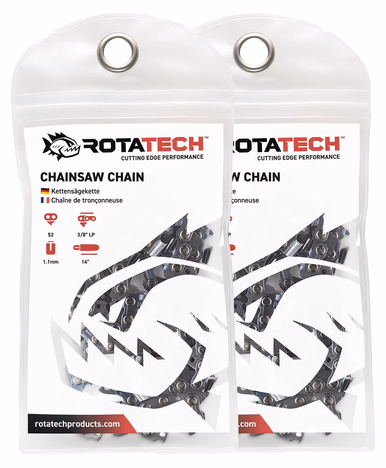 2 catene per motosega da 1,1 mm, compatibili con le motoseghe Bosch AKE 35 da 14 pollici