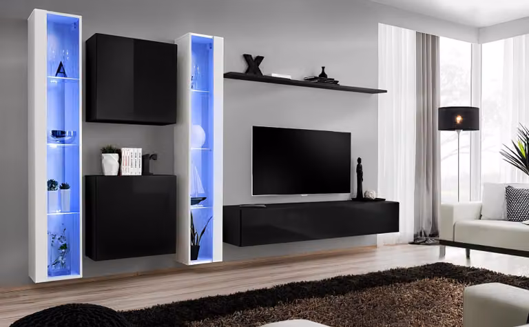 Wohnzimmermöbel Designer Luxus tv Ständer Designer Wand Regal Komplett