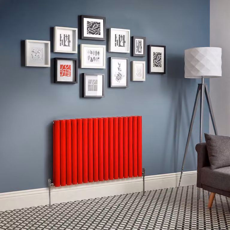 Radiatore di Design Orizzontale  Rosso (Siamese Rosso) -  635mm x 1000mm  - Pannello Doppio  - Revive