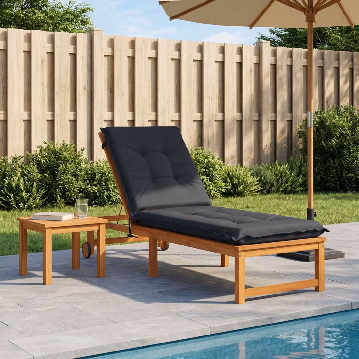 vidaXL Cuscino per Lettino GEMERT in Poliestere Blu Scuro con Schiuma e Resistente ai Raggi UV