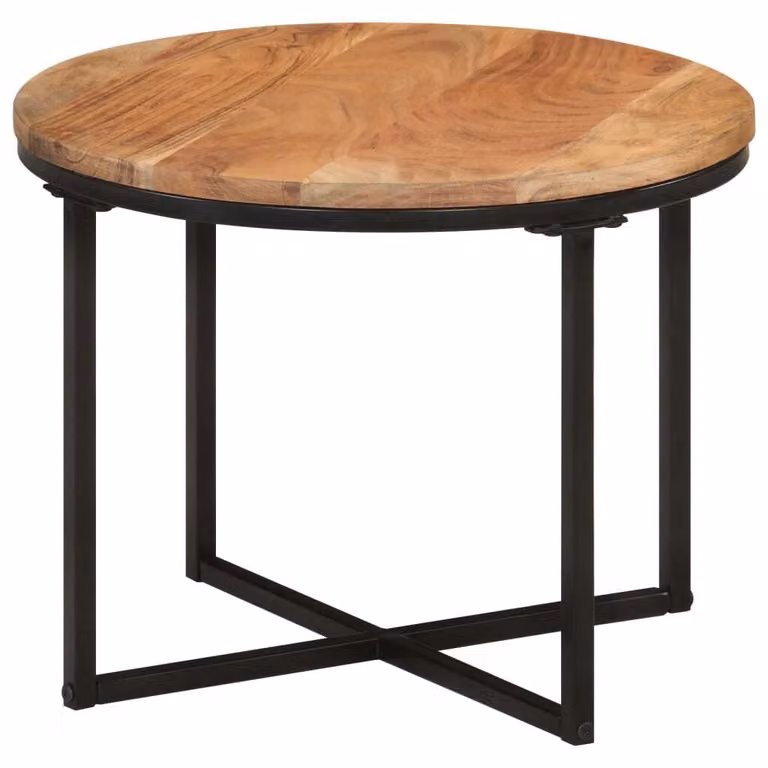 Maison Exclusive - Tavolino 45x45x35 cm, in legno massello di acacia e ferro