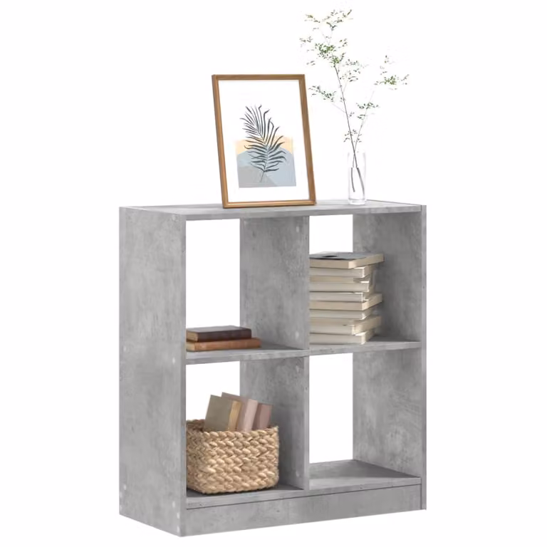 Libreria moderna vidaXL in legno e MDF grigio per soggiorno o ufficio, L 68,5 cm x P 32 cm x H 75 cm