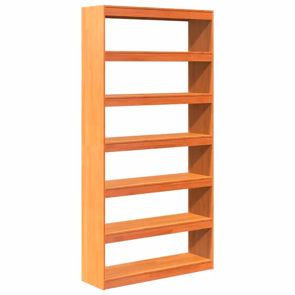 Libreria Divisorio Design Mania in Legno Massello di Pino Marrone Rustico L: 100 cm, P: 30 cm, H: 199,5 cm – 2