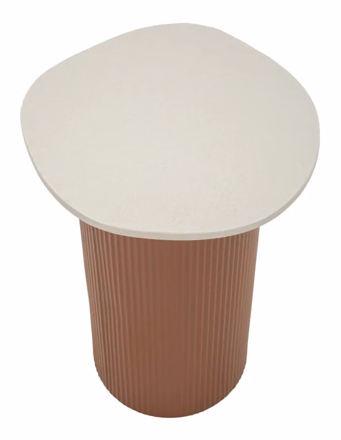 Tavolinetto Frankfurt GIORDANOSHOP in metallo, MDF e marmo artificiale rosso e bianco, L/P/H: 35 x 37 x 53 cm – 2