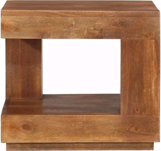 Tavolino da soggiorno quadrato in legno massello di acacia marrone DESIGN IN L/P/H: 45 x 45 x 40 cm