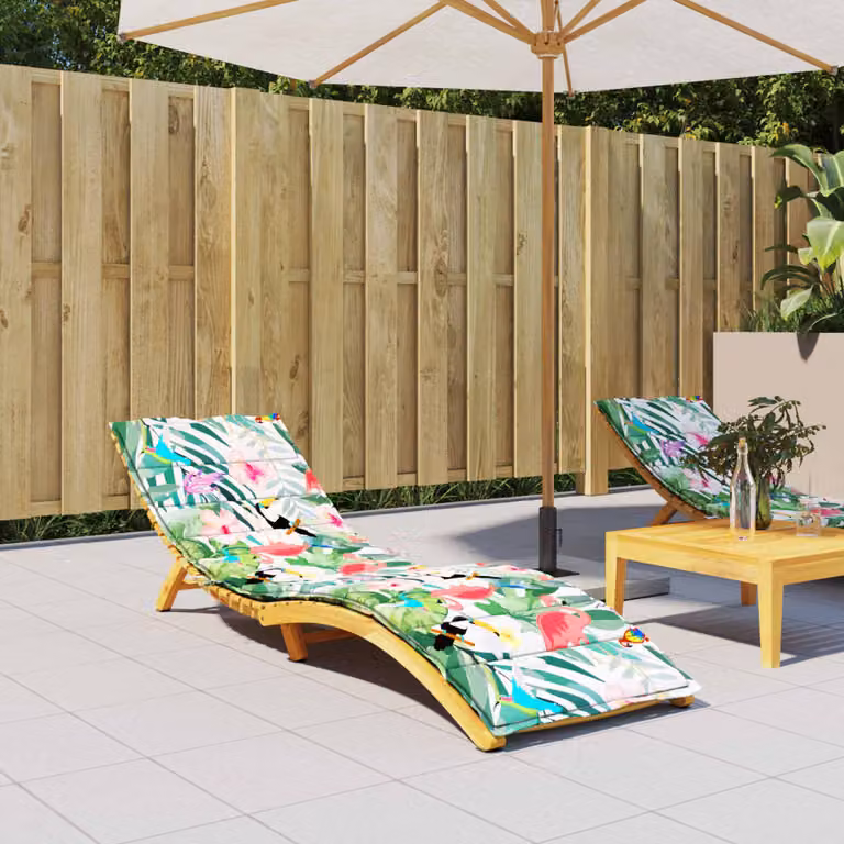vidaXL Cuscino per Lettino Multicolore in Poliestere Idrorepellente e Traspirante con Imbottitura in Schiuma L/P/H: 200 x 200 x 50 cm