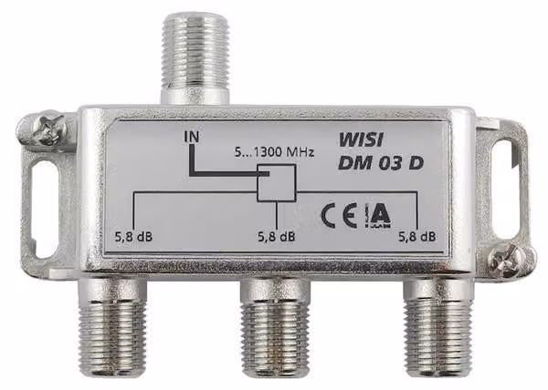 Triplo splitter 5-1300MHz 5,8dB Cl.A - Diramazione e splittaggio 3 uscite DM 03 D