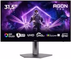 Monitor Gaming AOC AGON PRO AG326UZD2 da 31,5 pollici OLED 4K UHD 240Hz Nero e Grigio