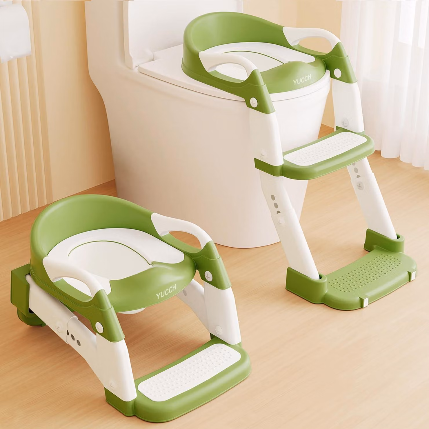 Omgoods - Sedile per WC per bambini con scaletta, 2-in-1, riduttore per WC