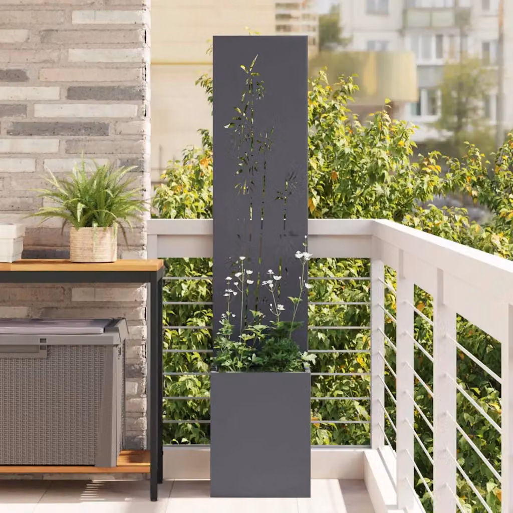 vidaXL Paravento per privacy in giardino in acciaio Antracite L/P/H: 32 x 32 x 150 cm
