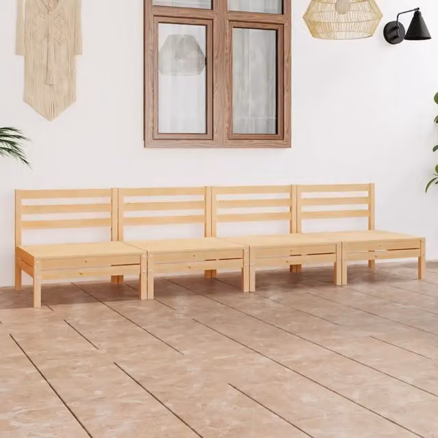 Set Divani da Giardino 4 pz in Legno Massello di Pino 3082482